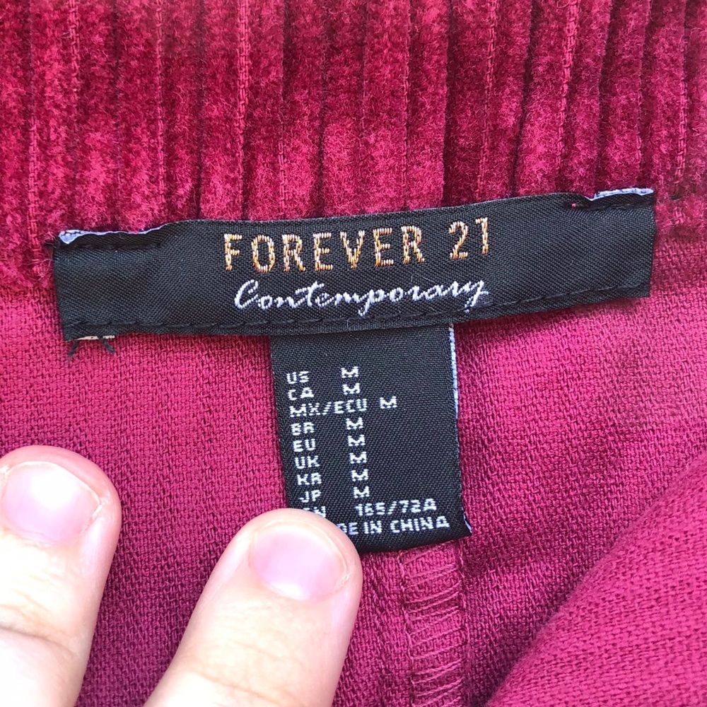 Forever 21 Raspberry Front Button Corduroy Skirt - Picture 5 of 8